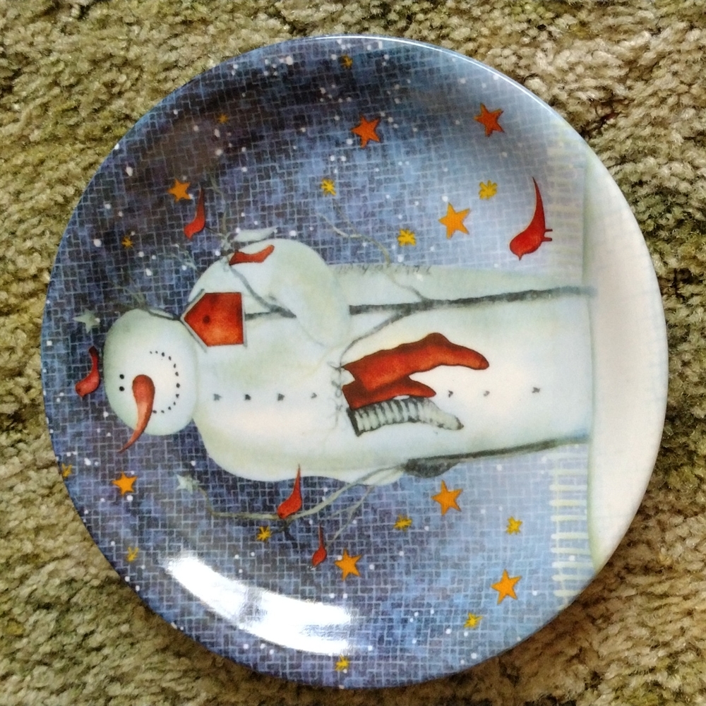 Snowman dessert plate